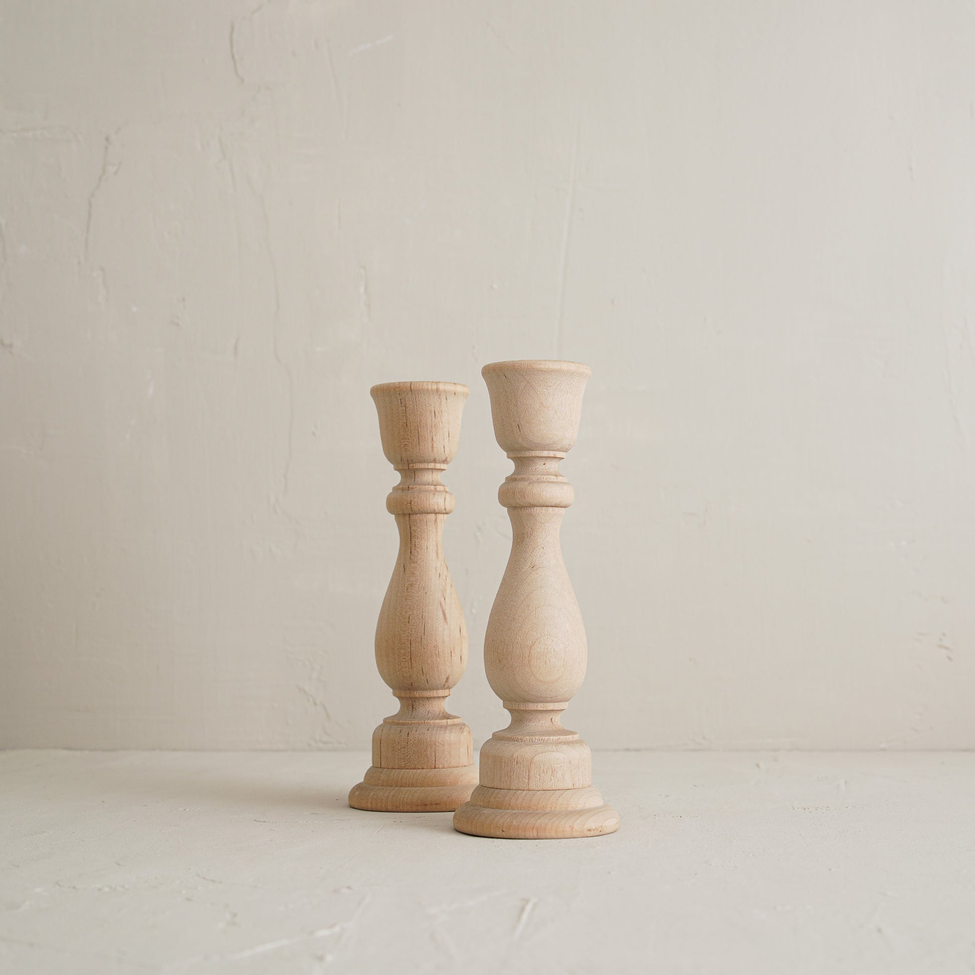 Freyae Wood Candlestick Set of 2